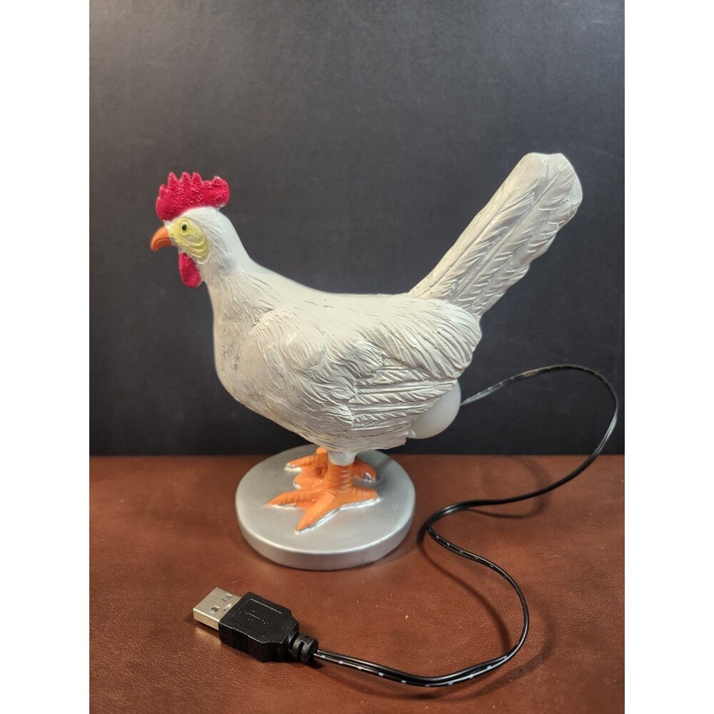 2025 USB Chicken Egg Lamp Funny Hen Night Light Resin Table Desk Decor